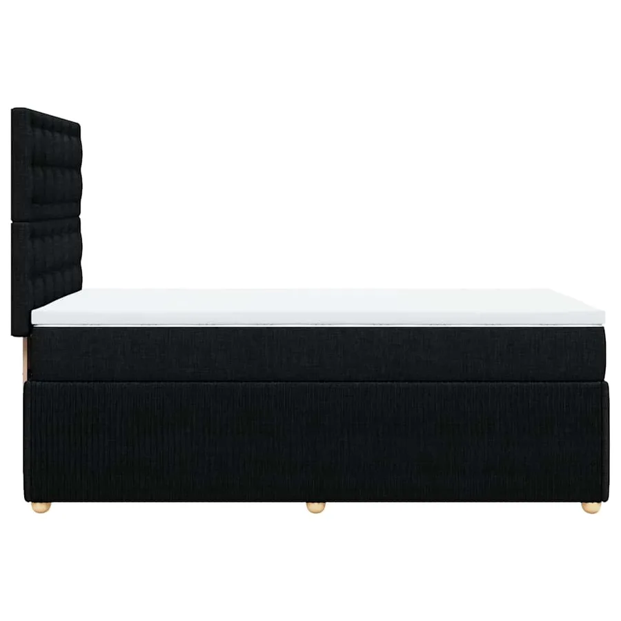 Sommier à lattes de lit avec matelas Noir 90x190 cm Tissu - 7