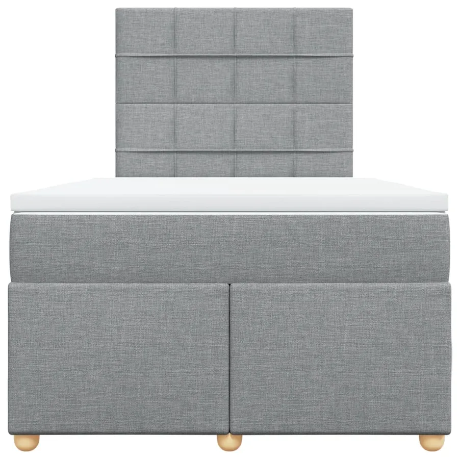 Sommier à lattes de lit avec matelas Gris clair 120x200cm Tissu - 4