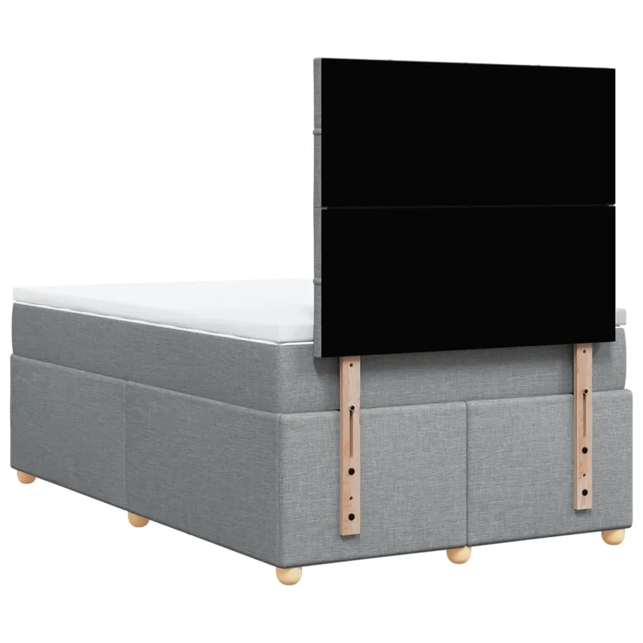 Sommier à lattes de lit avec matelas Gris clair 120x200cm Tissu - 6