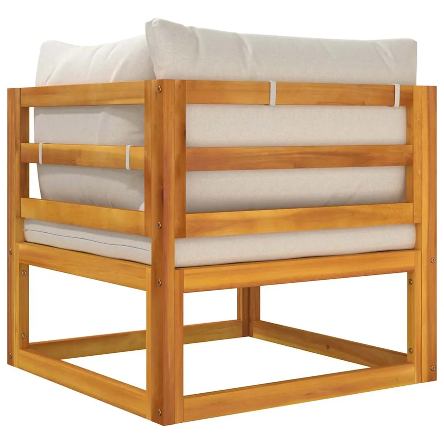 Salon de jardin avec coussins 2 pcs bois massif acacia - 10