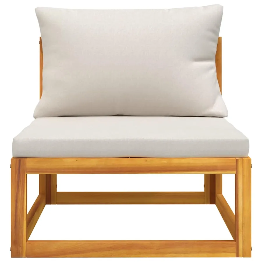 Salon de jardin avec coussins 2 pcs bois massif acacia - 4