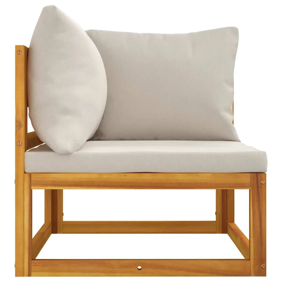 Salon de jardin avec coussins 2 pcs bois massif acacia - 8