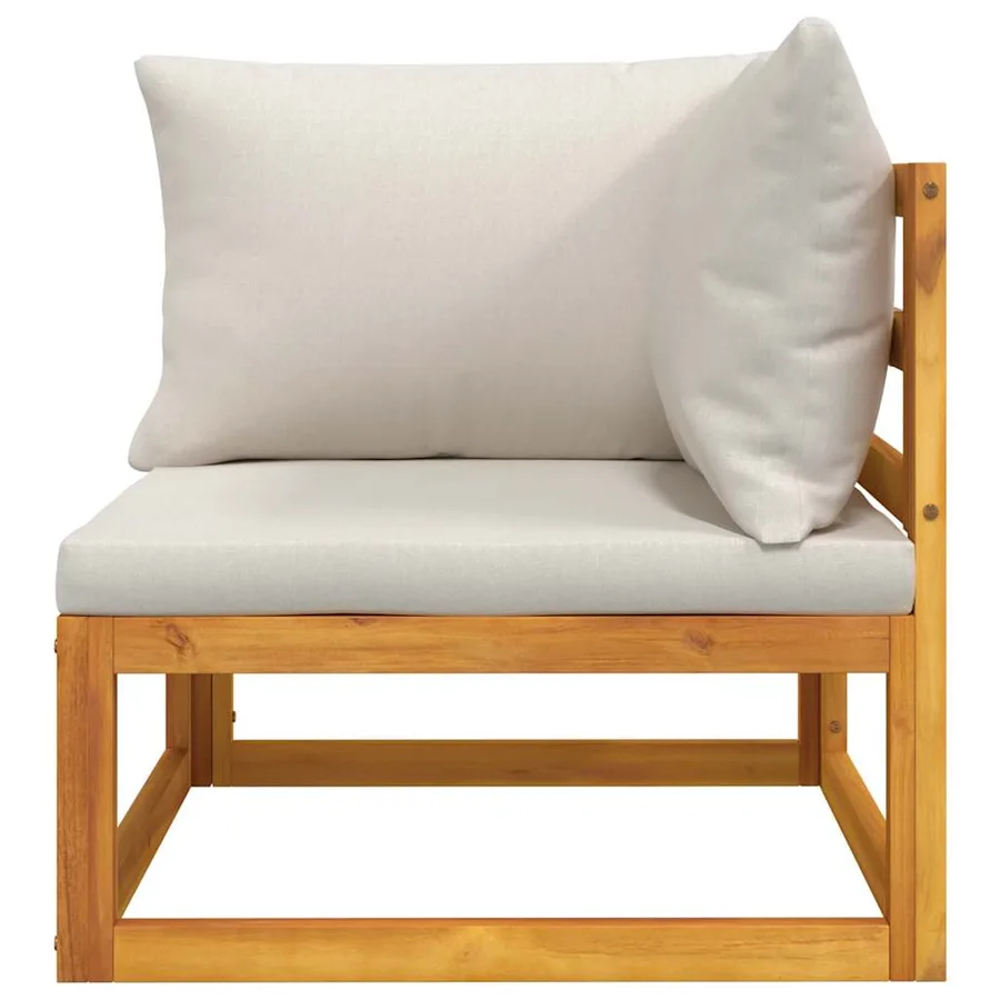 Salon de jardin avec coussins 2 pcs bois massif acacia - 9