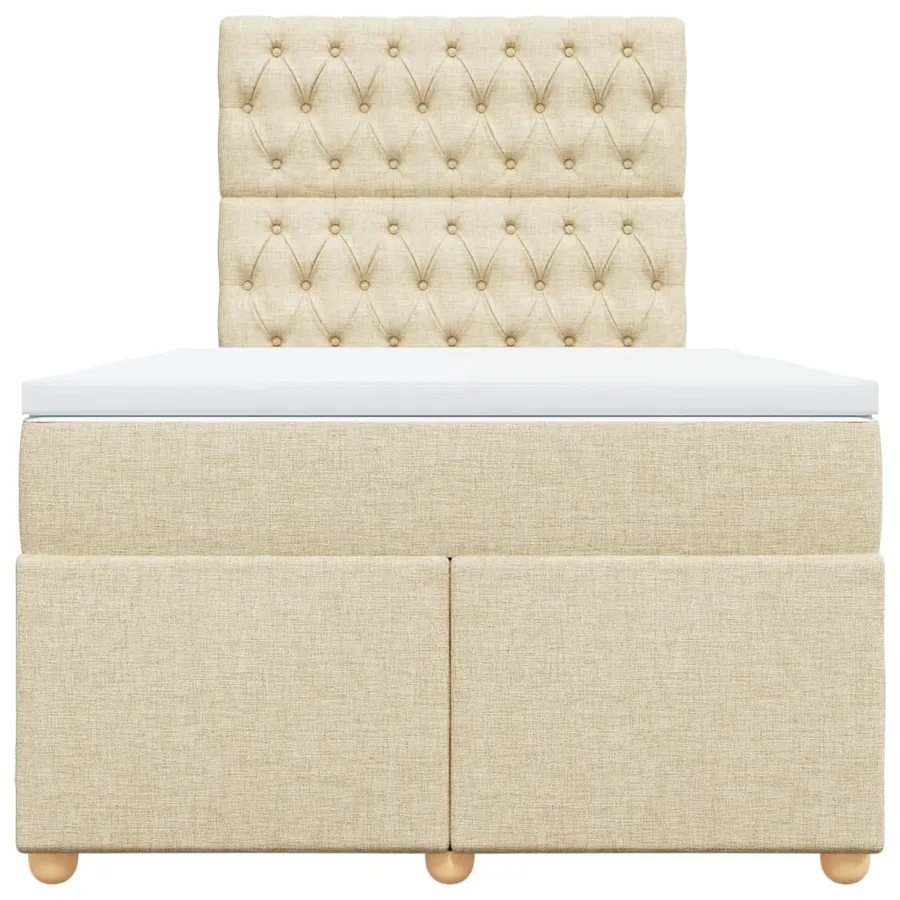Sommier à lattes de lit avec matelas Crème 120x200 cm Tissu - 6