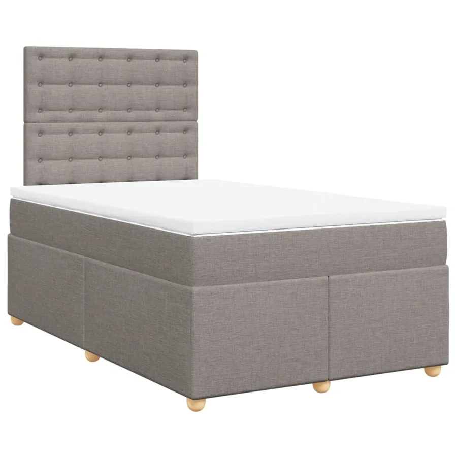 Sommier à lattes de lit avec matelas Taupe 120x200 cm Tissu - 3