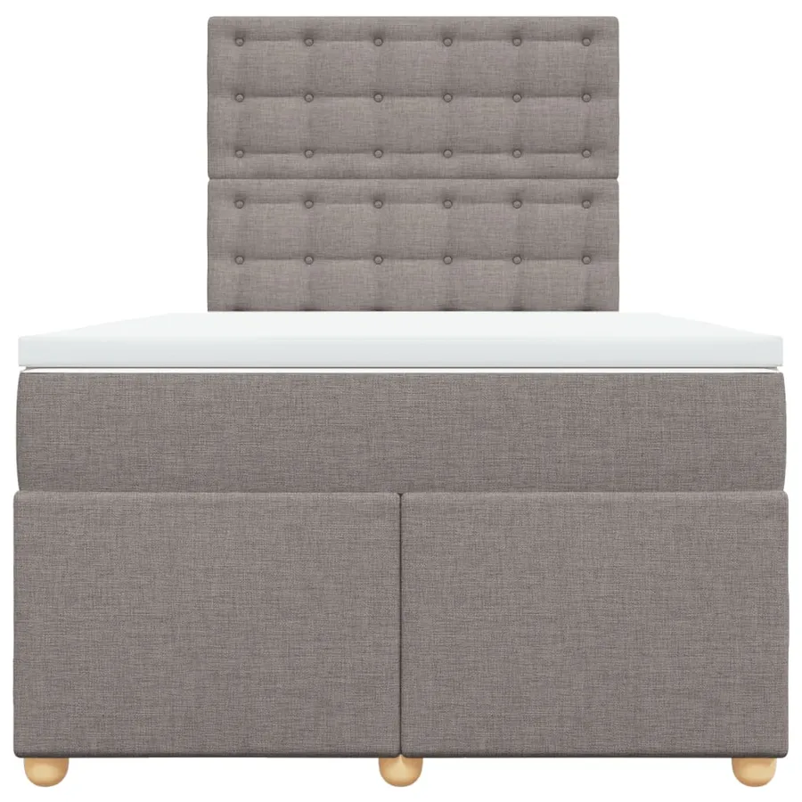 Sommier à lattes de lit avec matelas Taupe 120x200 cm Tissu - 6