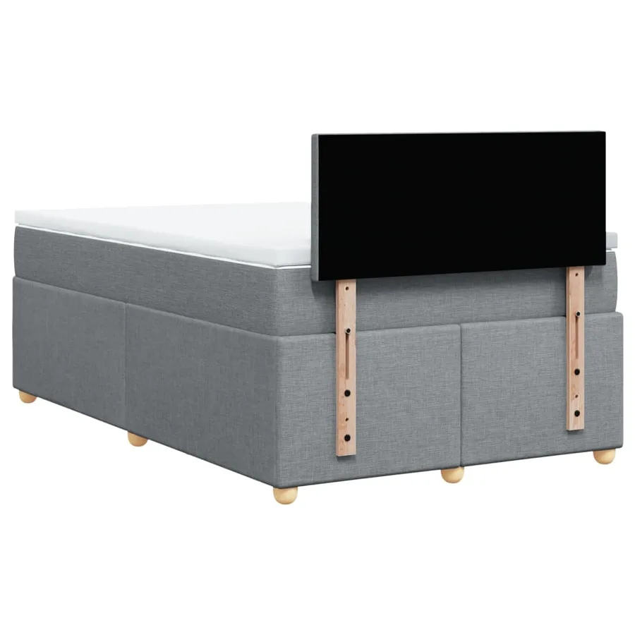 Sommier à lattes de lit avec matelas Gris clair 120x200cm Tissu - 8