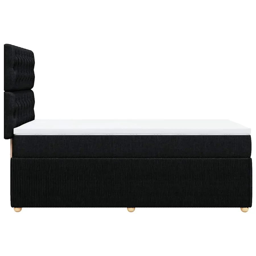 Sommier à lattes de lit avec matelas Noir 90x190 cm Tissu - 5