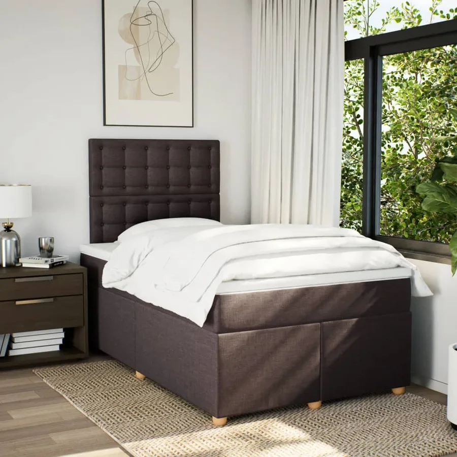 Sommier à lattes de lit avec matelas Marron foncé 120x200 cm - 3
