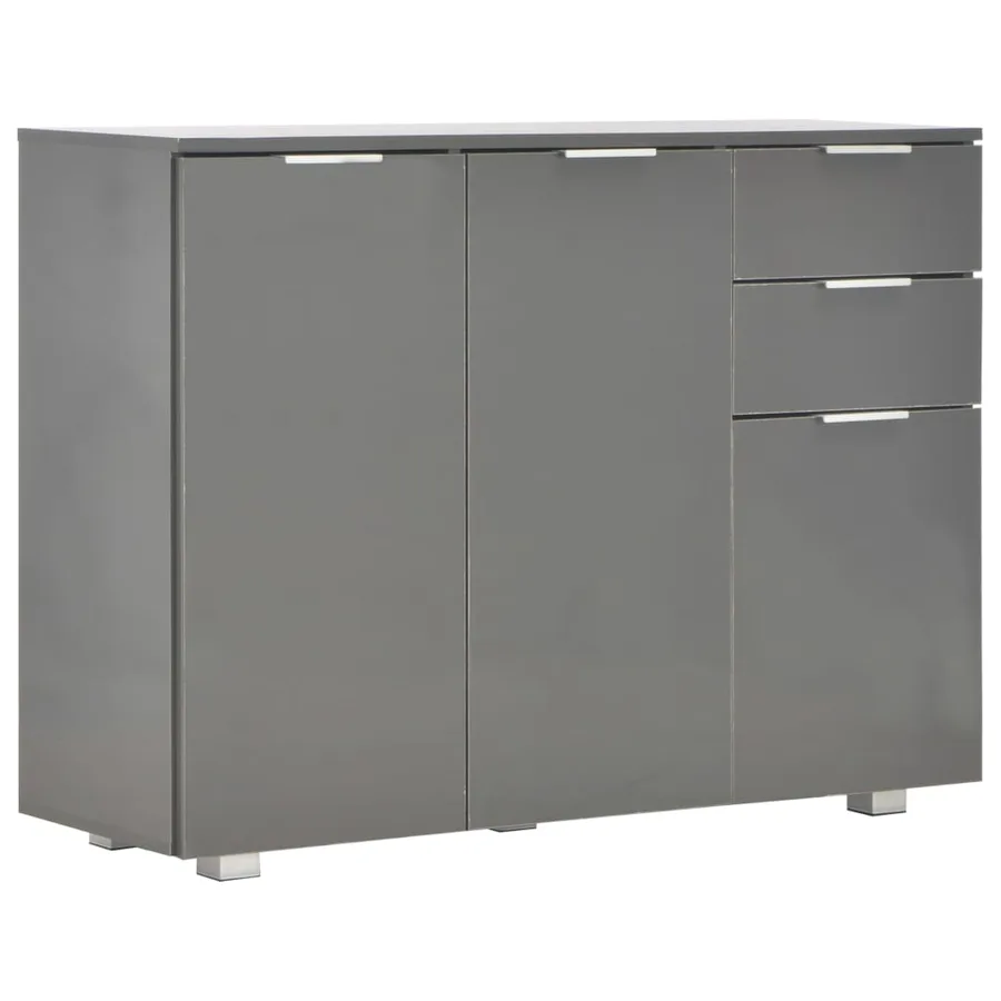 Buffet Gris brillant 107x35x80,5 cm - 2