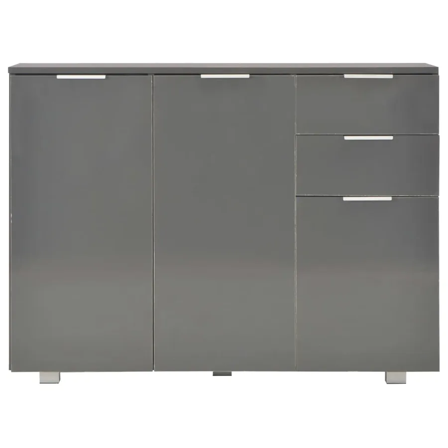 Buffet Gris brillant 107x35x80,5 cm - 3