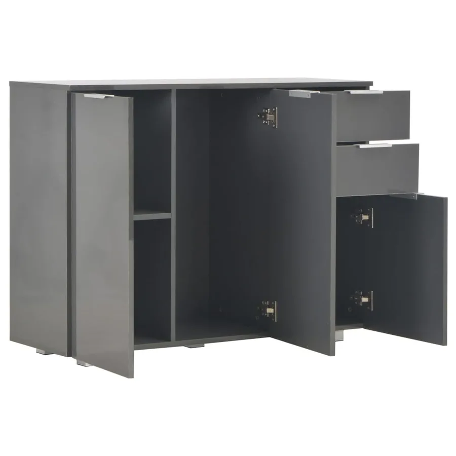 Buffet Gris brillant 107x35x80,5 cm - 4