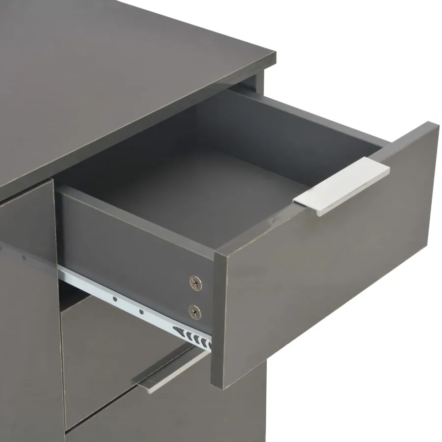 Buffet Gris brillant 107x35x80,5 cm - 7