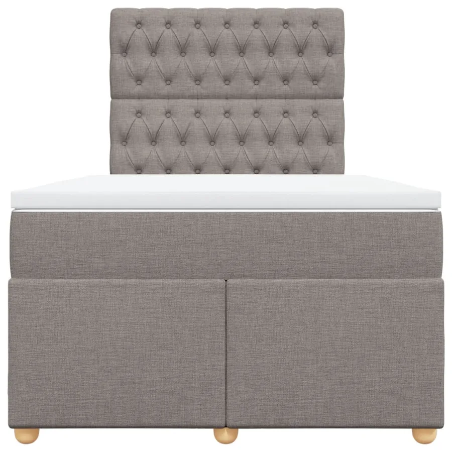 Sommier à lattes de lit avec matelas Taupe 120x200 cm Tissu - 4