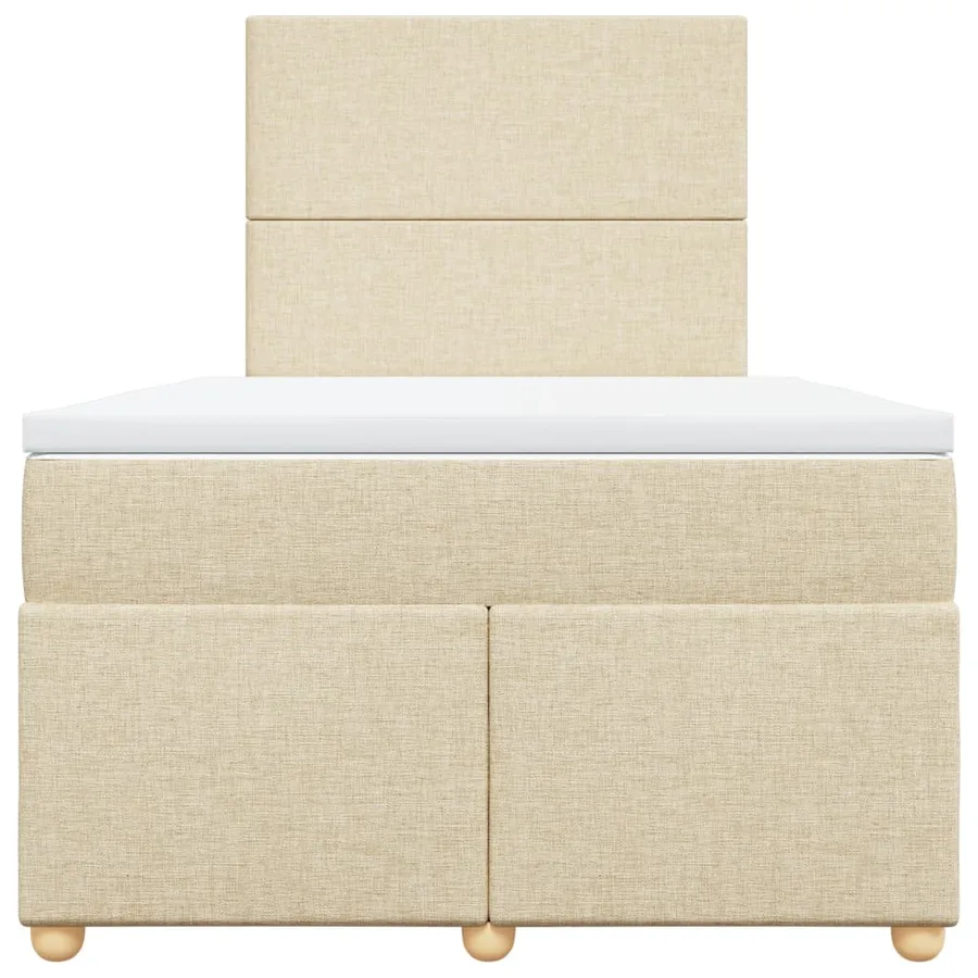 Sommier à lattes de lit avec matelas Crème 120x200 cm Tissu - 4