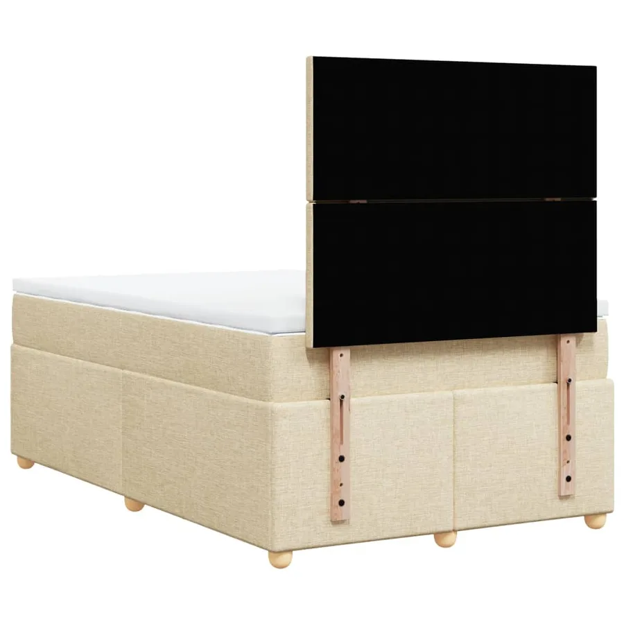 Sommier à lattes de lit avec matelas Crème 120x200 cm Tissu - 6