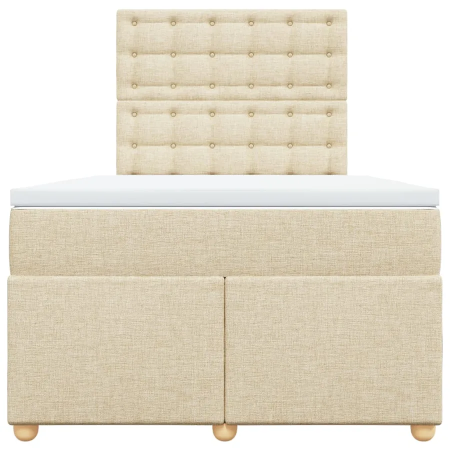 Sommier à lattes de lit avec matelas Crème 120x200 cm Tissu - 4