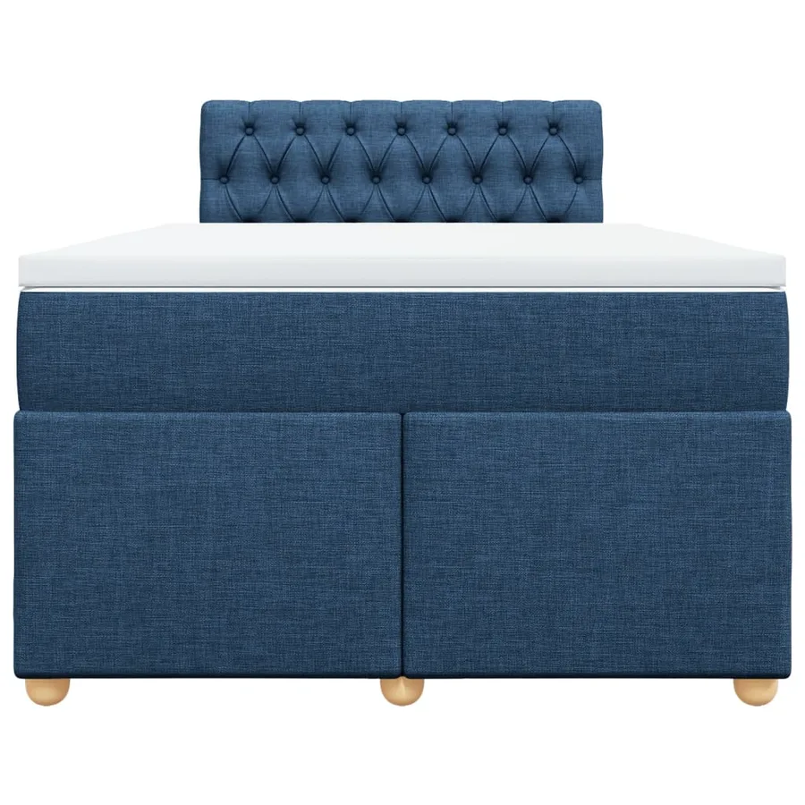 Sommier à lattes de lit avec matelas Bleu 120x200 cm Tissu - 4