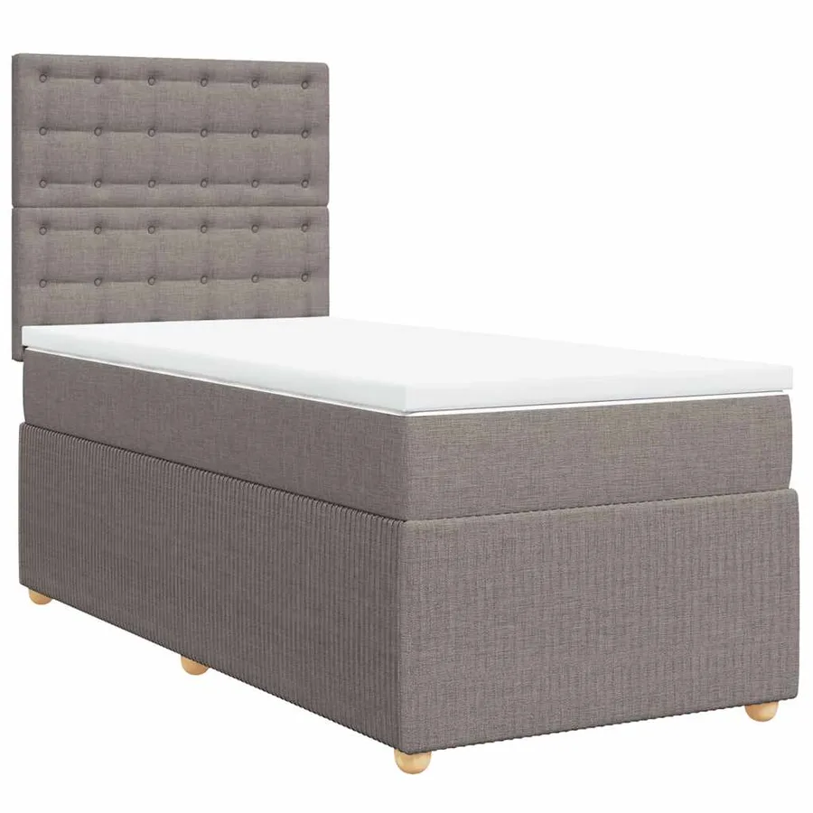 Sommier à lattes de lit avec matelas Taupe 90x190 cm Tissu - 2