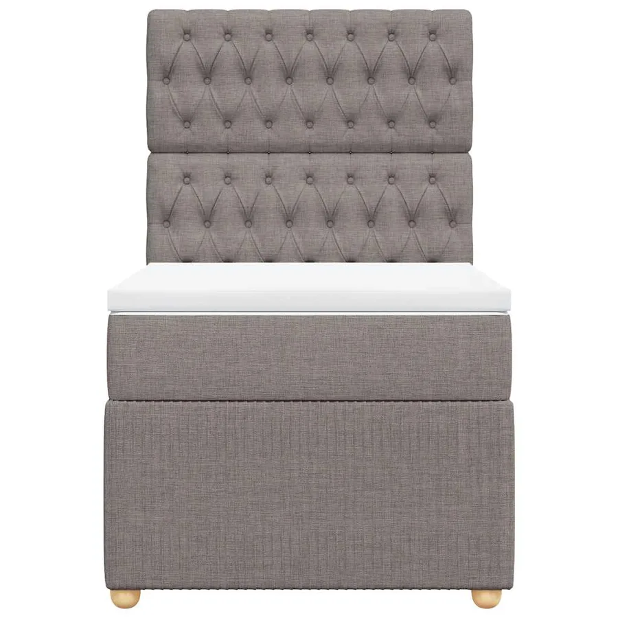 Sommier à lattes de lit avec matelas Taupe 90x190 cm Tissu - 4