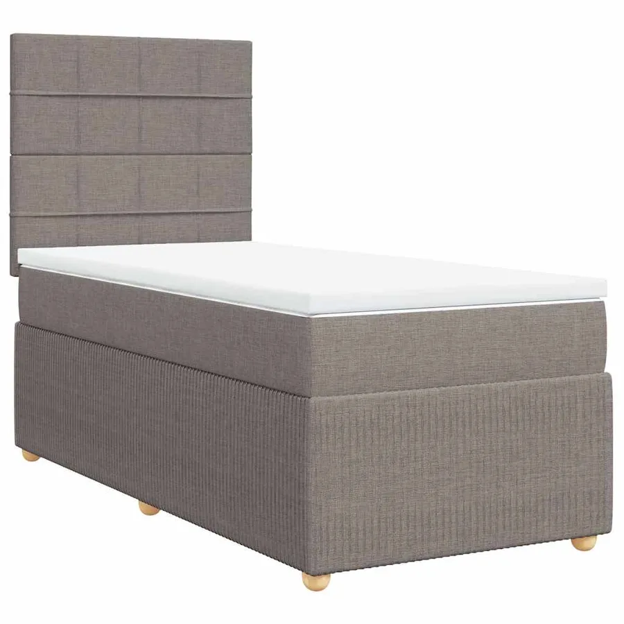 Sommier à lattes de lit avec matelas Taupe 90x190 cm Tissu - 2