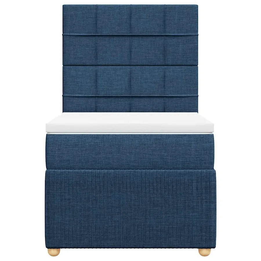 Sommier à lattes de lit avec matelas Bleu 90x190 cm Tissu - 4