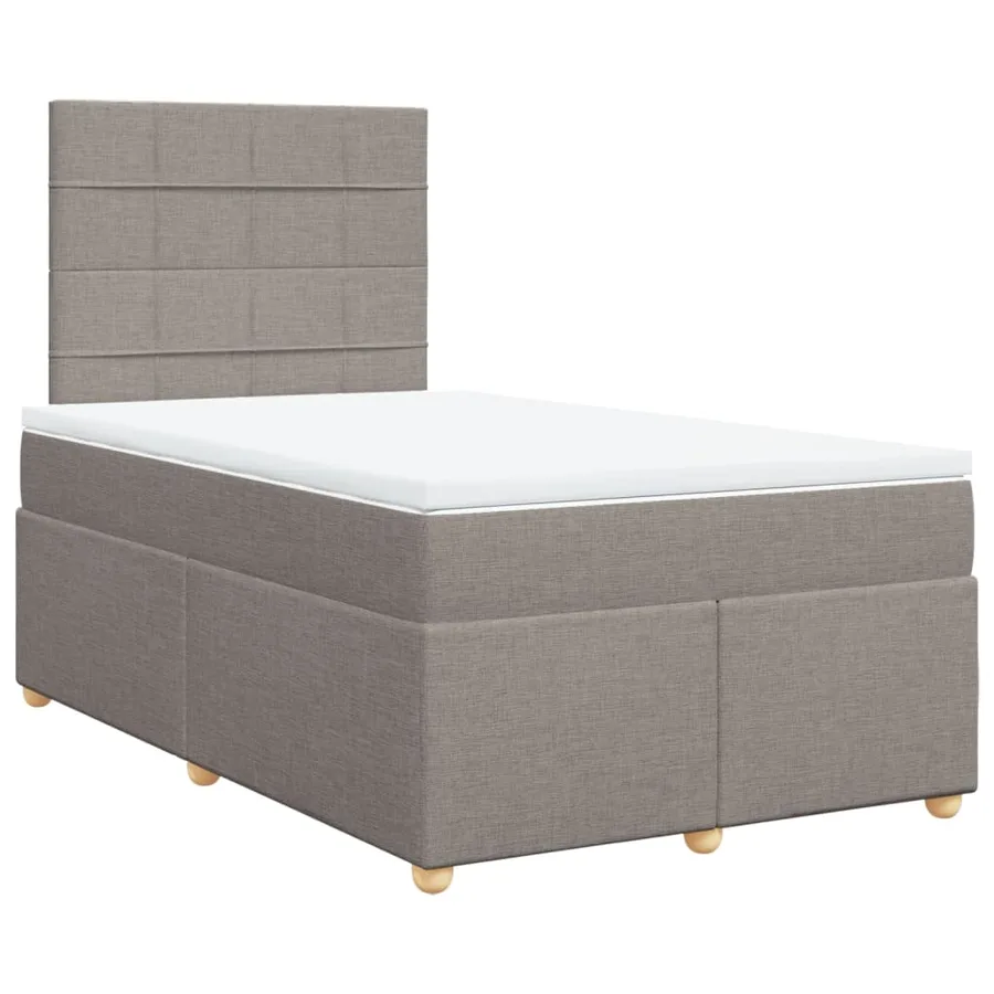 Sommier à lattes de lit avec matelas Taupe 120x200 cm Tissu - 2