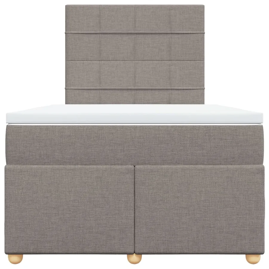 Sommier à lattes de lit avec matelas Taupe 120x200 cm Tissu - 4