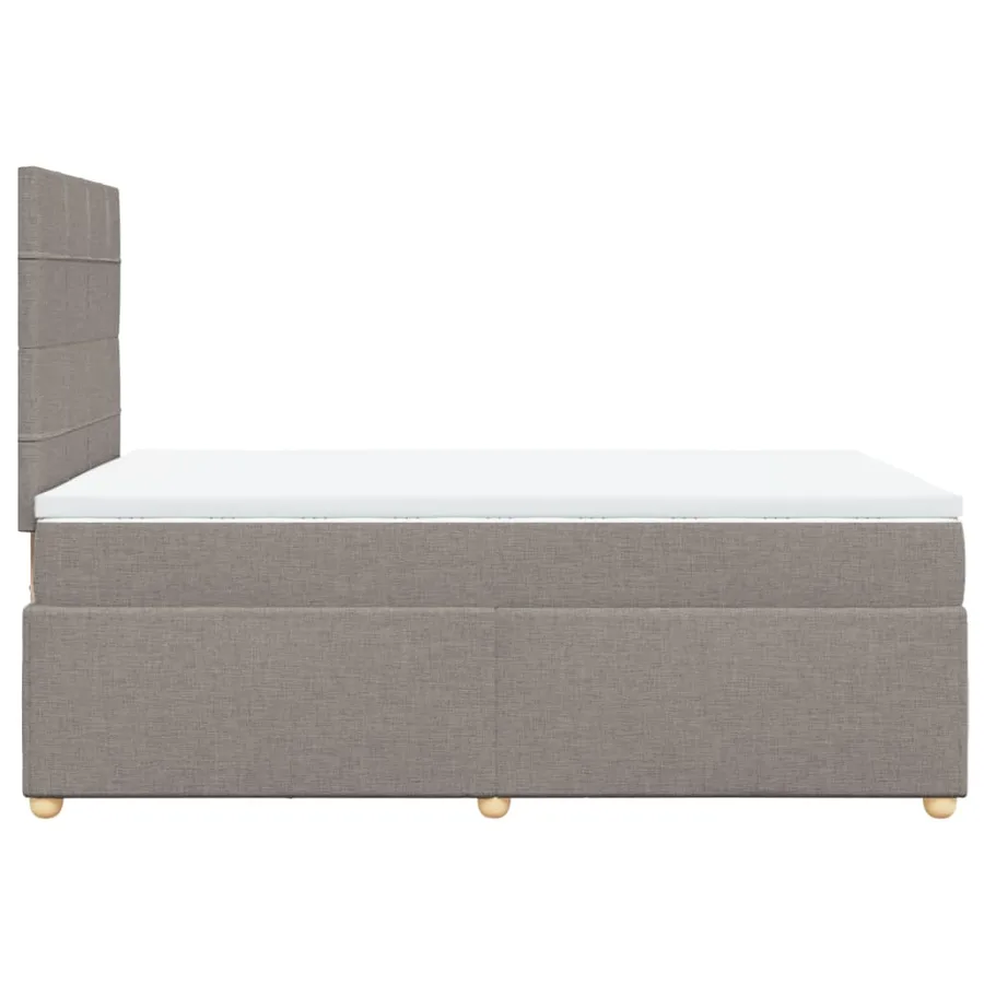 Sommier à lattes de lit avec matelas Taupe 120x200 cm Tissu - 5