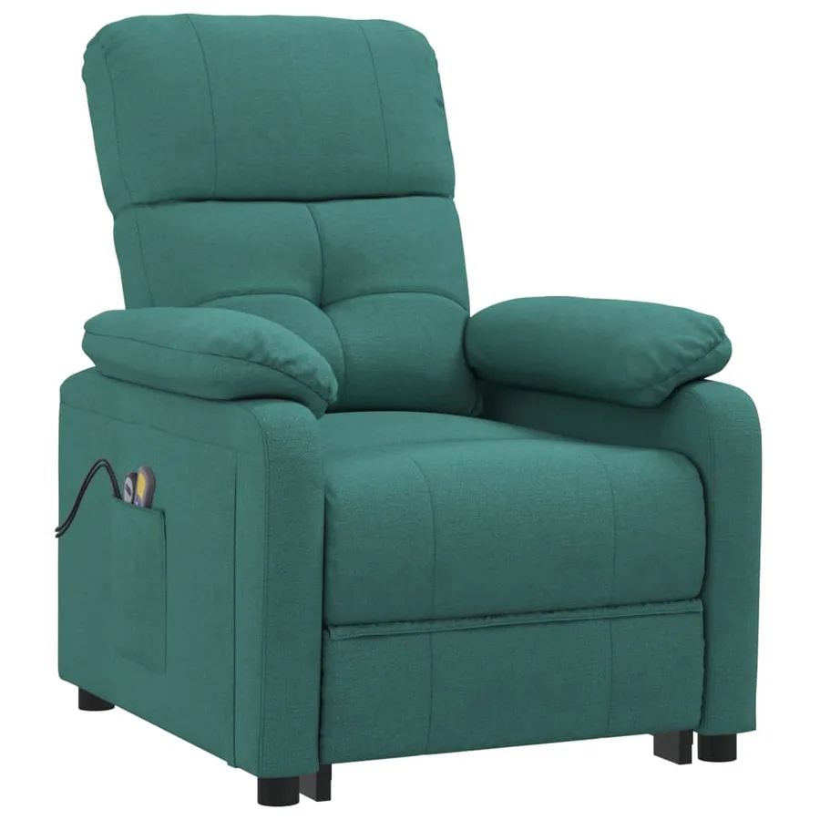Fauteuil électrique de massage Vert foncé Tissu - 3