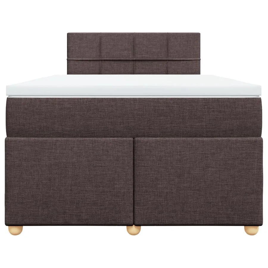 Sommier à lattes de lit et matelas marron foncé 120x190cm tissu - 4