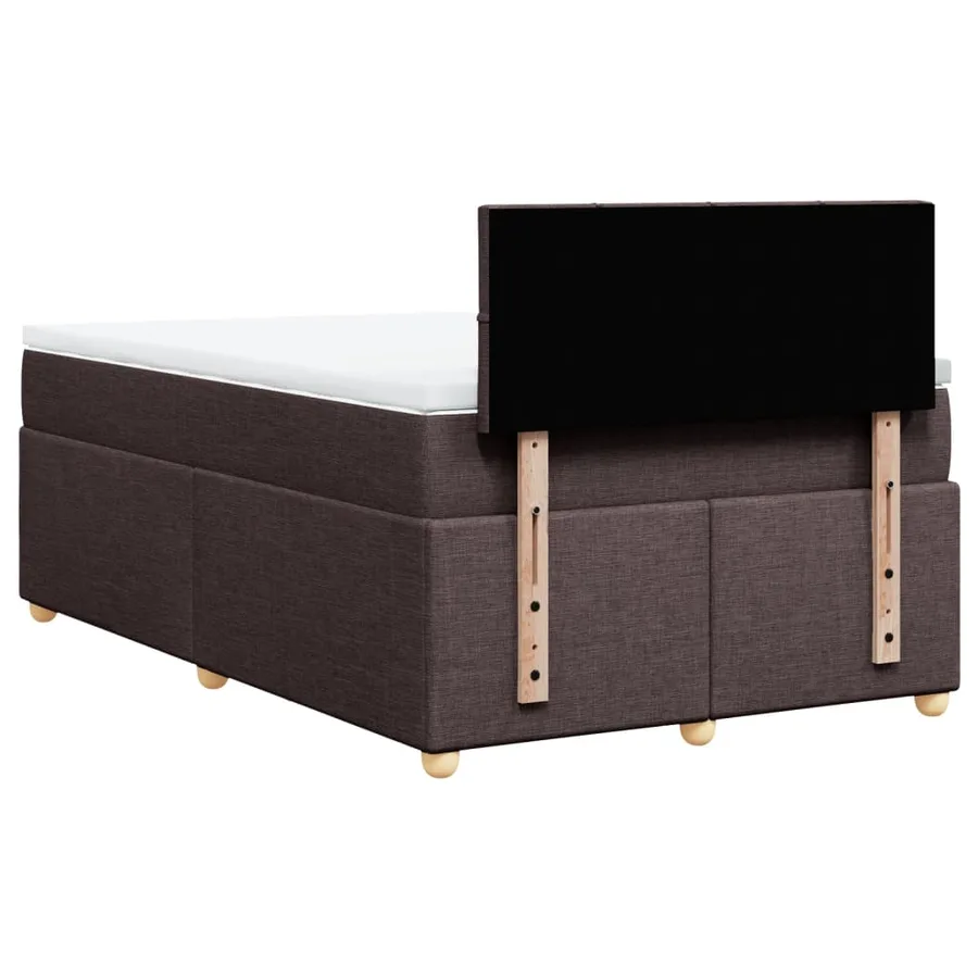 Sommier à lattes de lit et matelas marron foncé 120x190cm tissu - 6