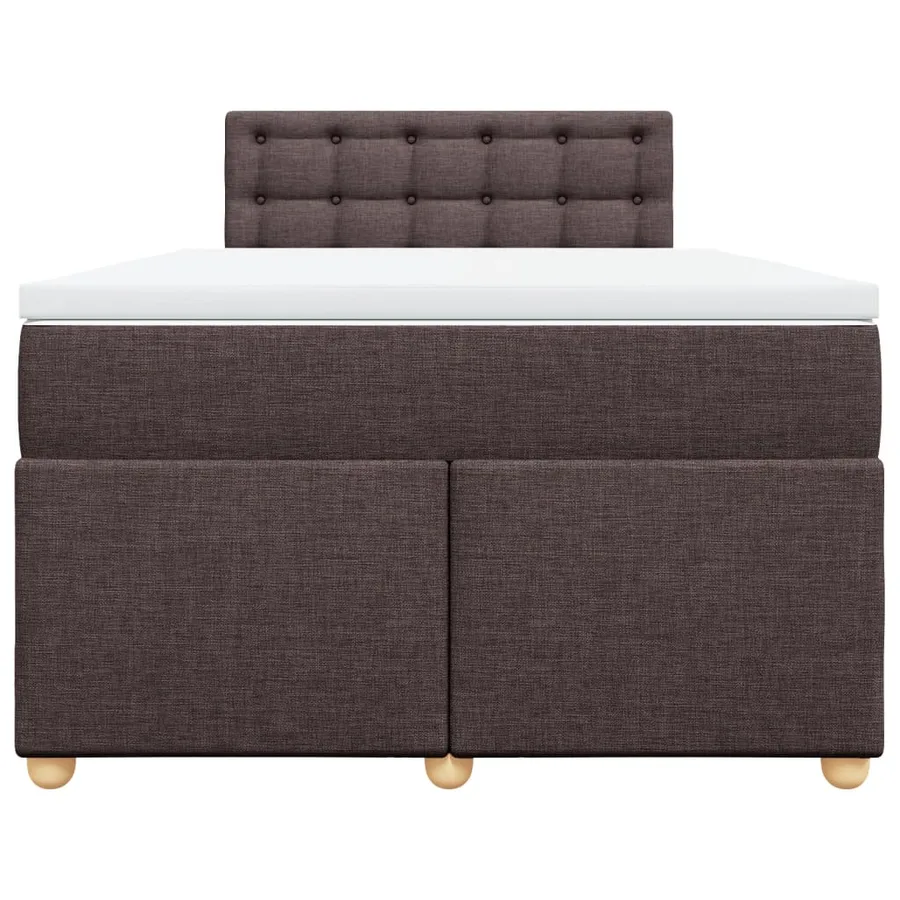 Sommier à lattes de lit et matelas marron foncé 120x190cm tissu - 4