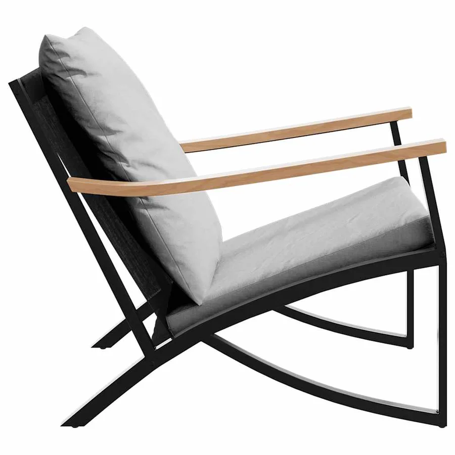 Ensemble de meubles de balcon 4 pcs avec coussins acier noir - 5