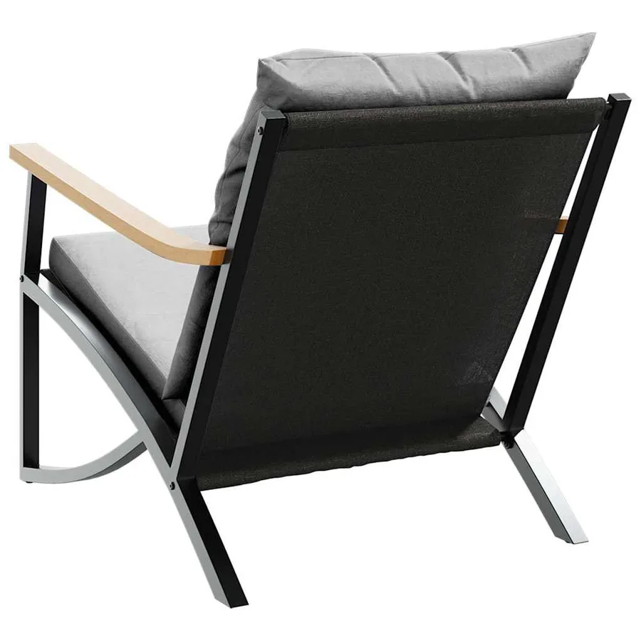 Ensemble de meubles de balcon 4 pcs avec coussins acier noir - 6