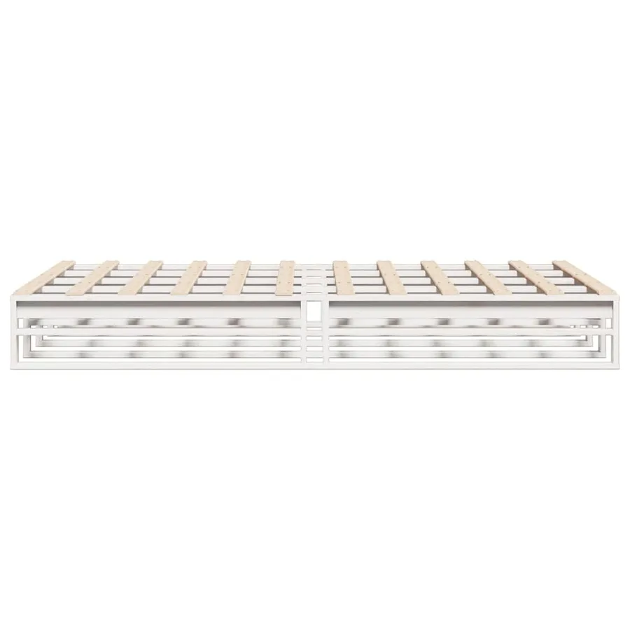 Cadre de lit sans matelas blanc 150x200 cm bois de pin massif - 5