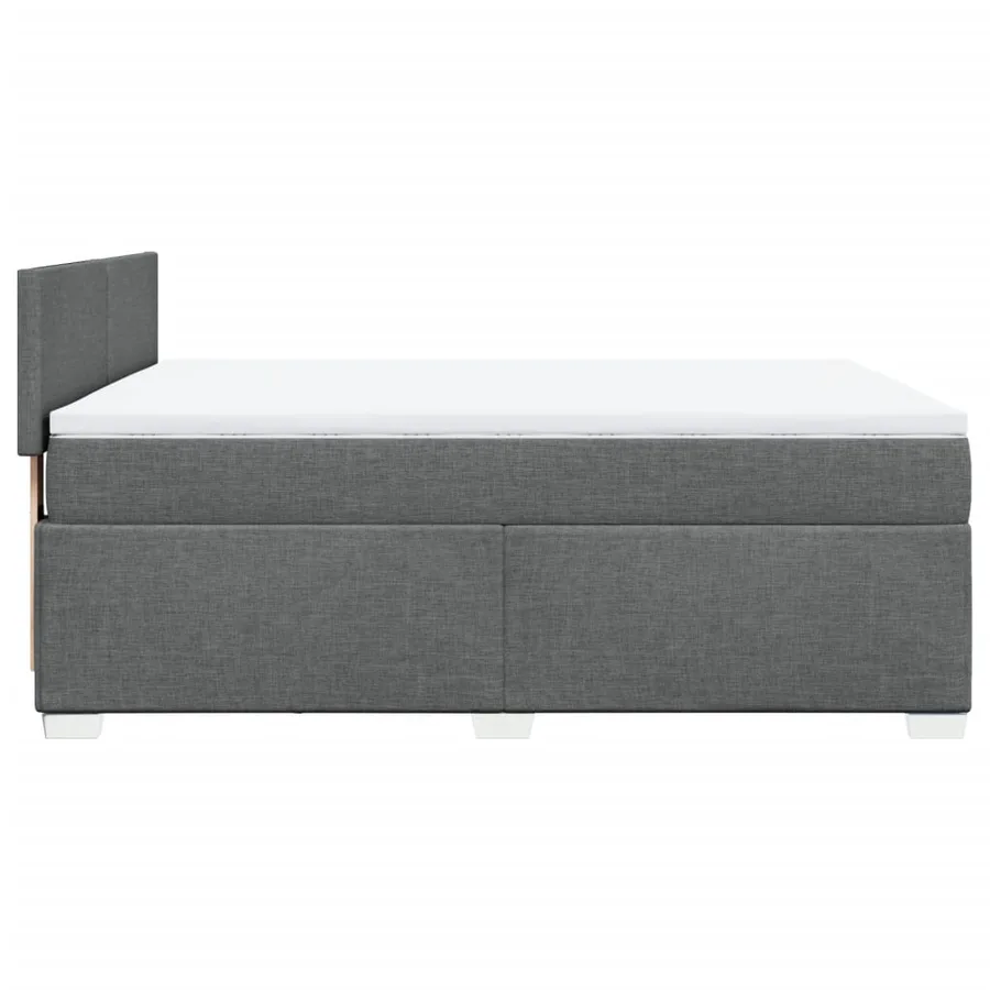 Sommier à lattes de lit avec matelas Gris foncé 140x190cm Tissu - 11