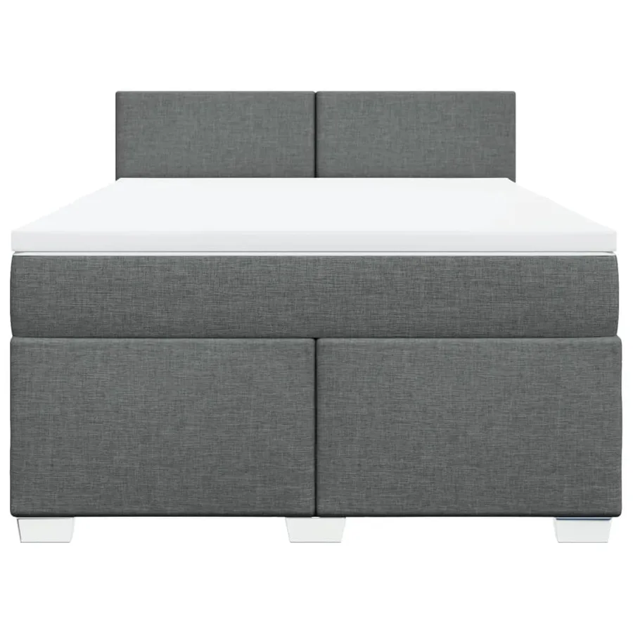 Sommier à lattes de lit avec matelas Gris foncé 140x190cm Tissu - 6