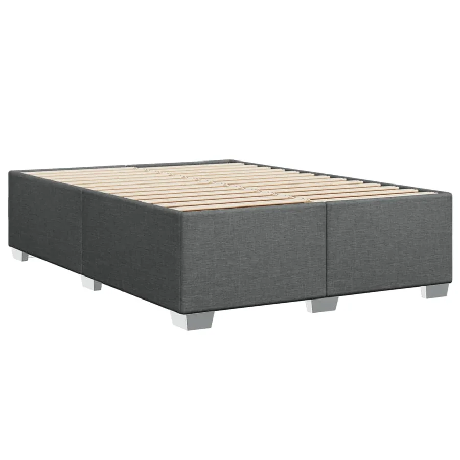 Sommier à lattes de lit avec matelas Gris foncé 140x190cm Tissu - 8