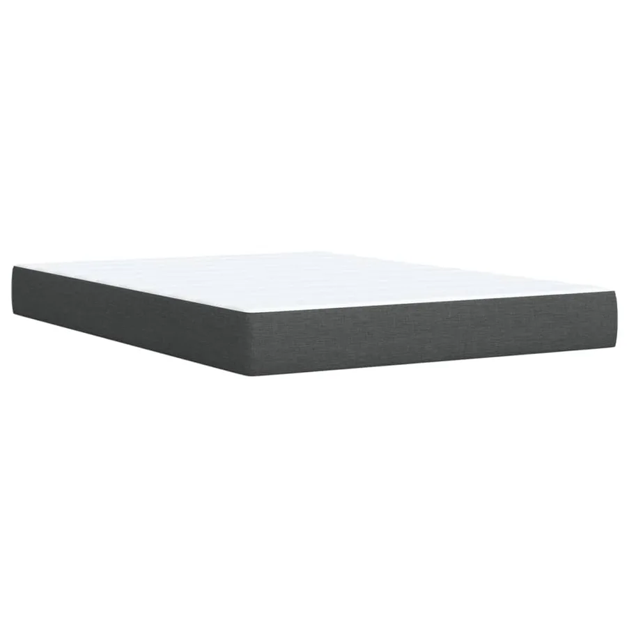 Sommier à lattes de lit avec matelas Gris foncé 140x190cm Tissu - 9