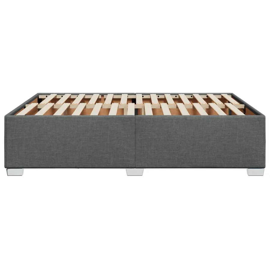 Cadre de lit sans matelas gris foncé 140x190 cm tissu - 5