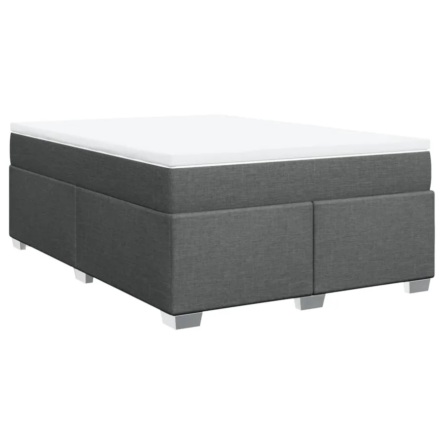Sommier à lattes de lit avec matelas Gris foncé 140x190cm Tissu - 2