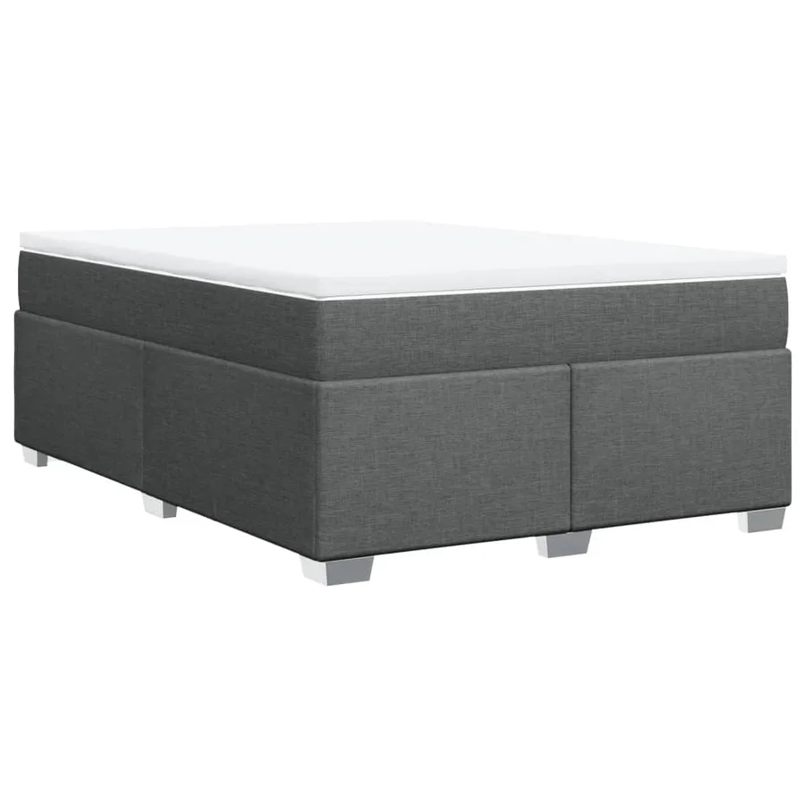 Sommier à lattes de lit avec matelas Gris foncé 140x190cm Tissu - 9