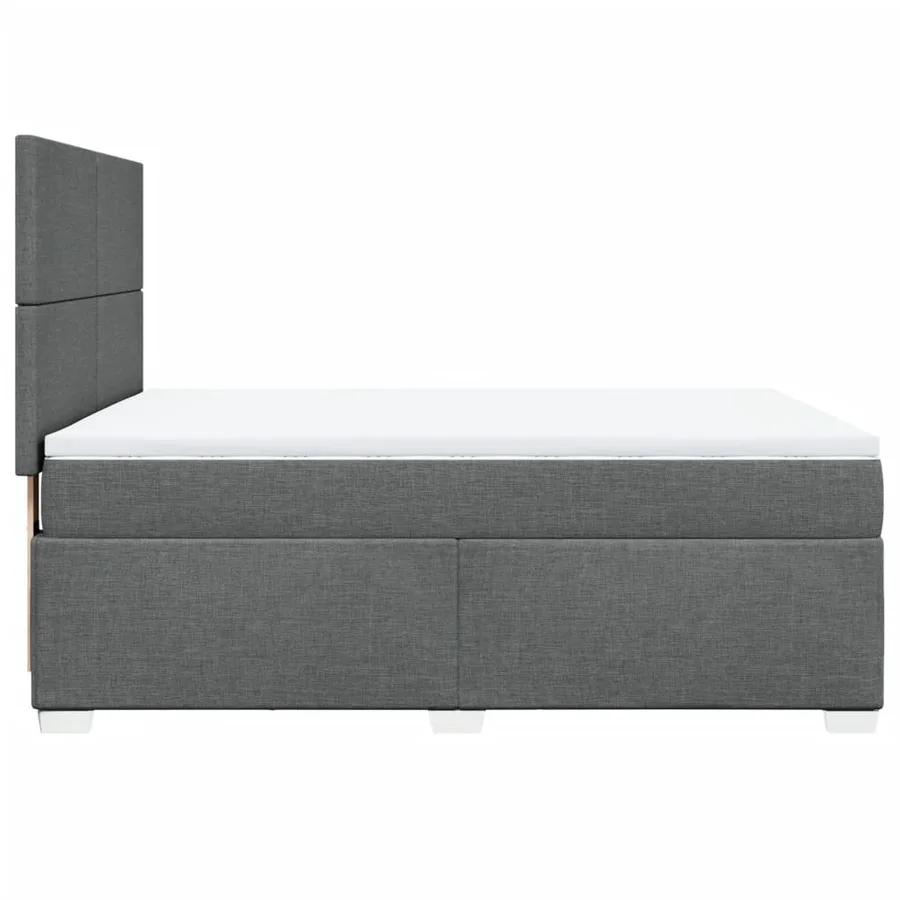 Sommier à lattes de lit avec matelas Gris foncé 140x190cm Tissu - 9