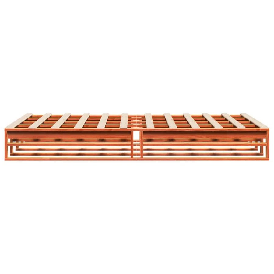 Cadre de lit sans matelas cire marron 140x190cm bois pin massif - 5