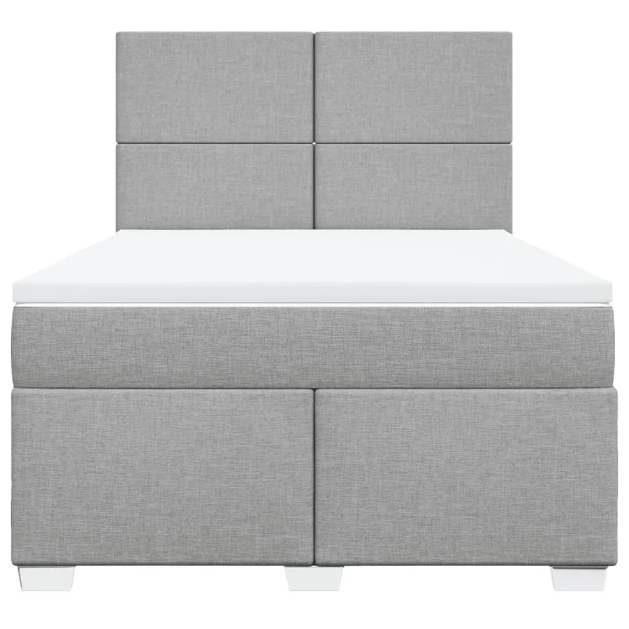 Sommier à lattes de lit avec matelas Gris clair 140x190cm Tissu - 8