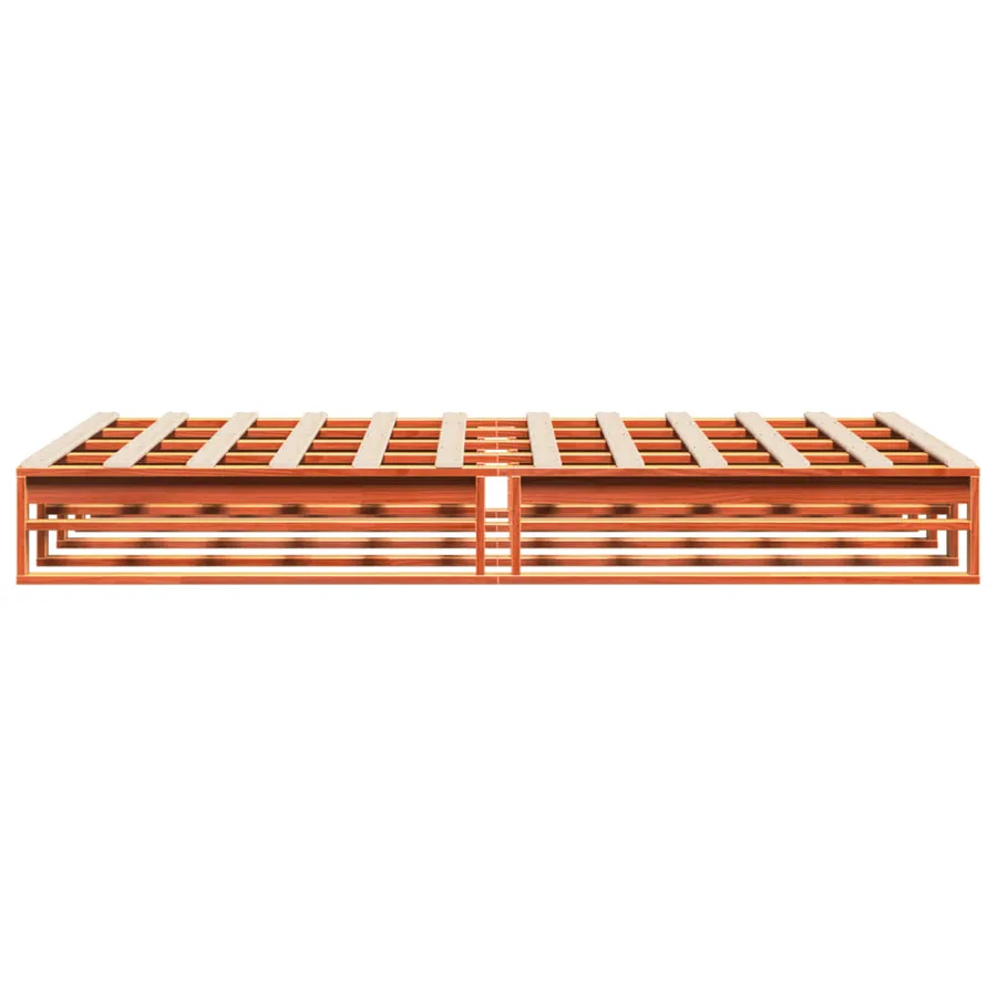 Cadre de lit sans matelas cire marron 120x190cm bois pin massif - 5