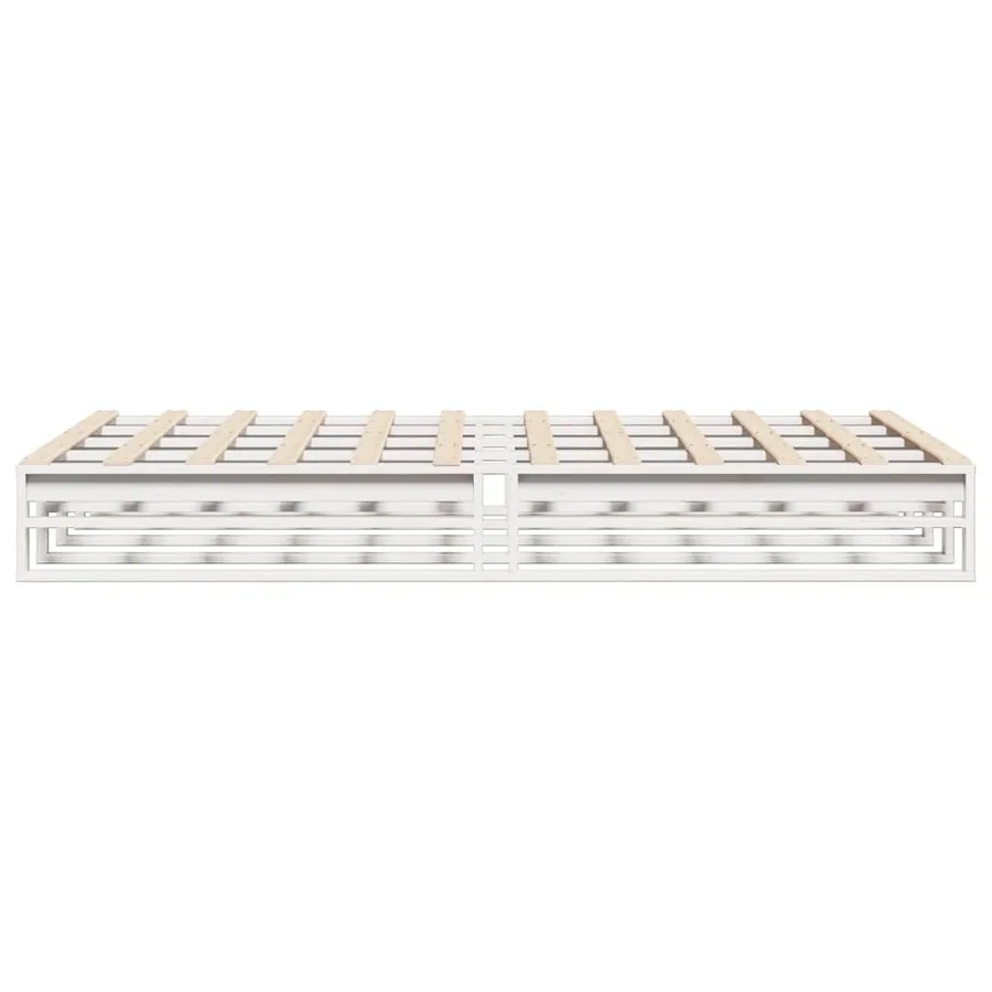 Cadre de lit sans matelas blanc 135x190 cm bois de pin massif - 5