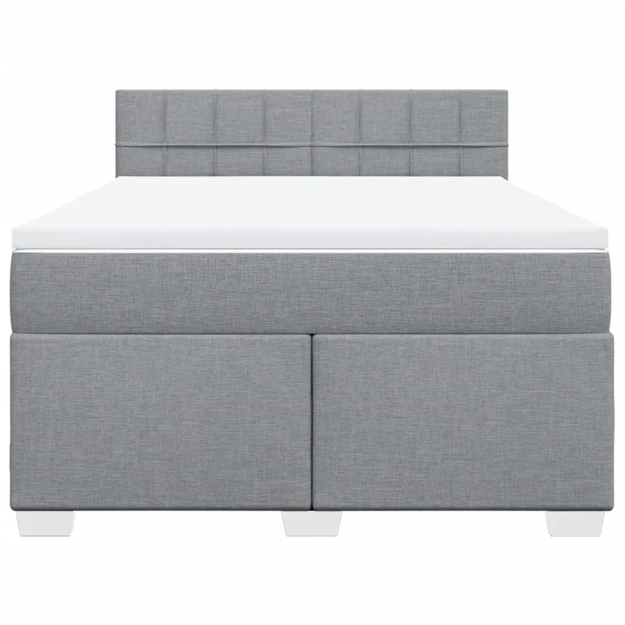 Sommier à lattes de lit avec matelas Gris clair 140x190cm Tissu - 4