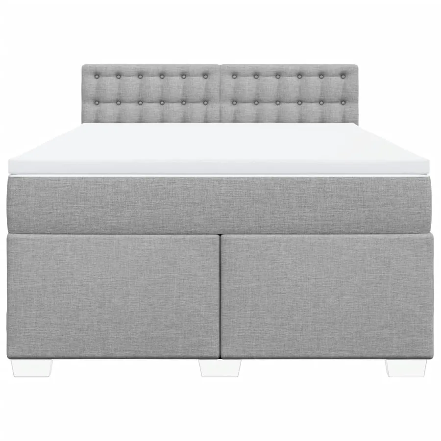 Sommier à lattes de lit avec matelas Gris clair 140x190cm Tissu - 4